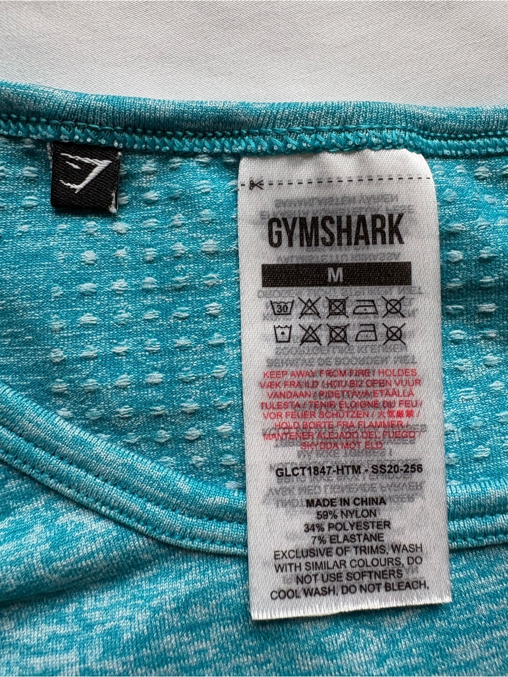 Gymshark Teal Blue Vital Seamless Long Sleeve Crop Top | Women’s Size M - Picture 6 of 6